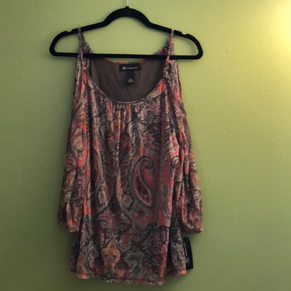 INC cold shoulder tan, salmon, pink 3/4 sleeve NWT